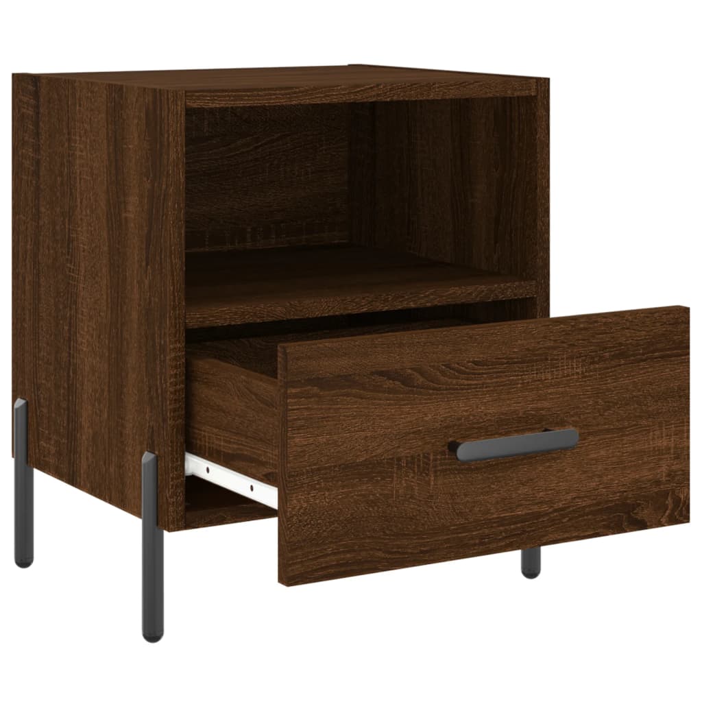 Nattbord 2 stk brun eik 40x35x47,5 cm konstruert tre