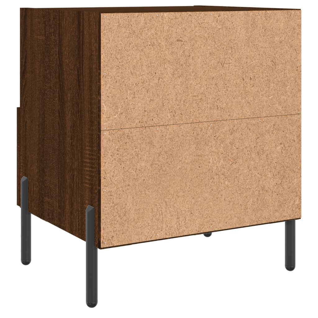 Nattbord 2 stk brun eik 40x35x47,5 cm konstruert tre