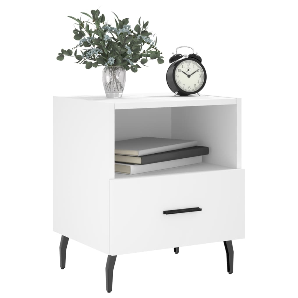 Nattbord 2 stk hvit 40x35x47,5 cm konstruert tre