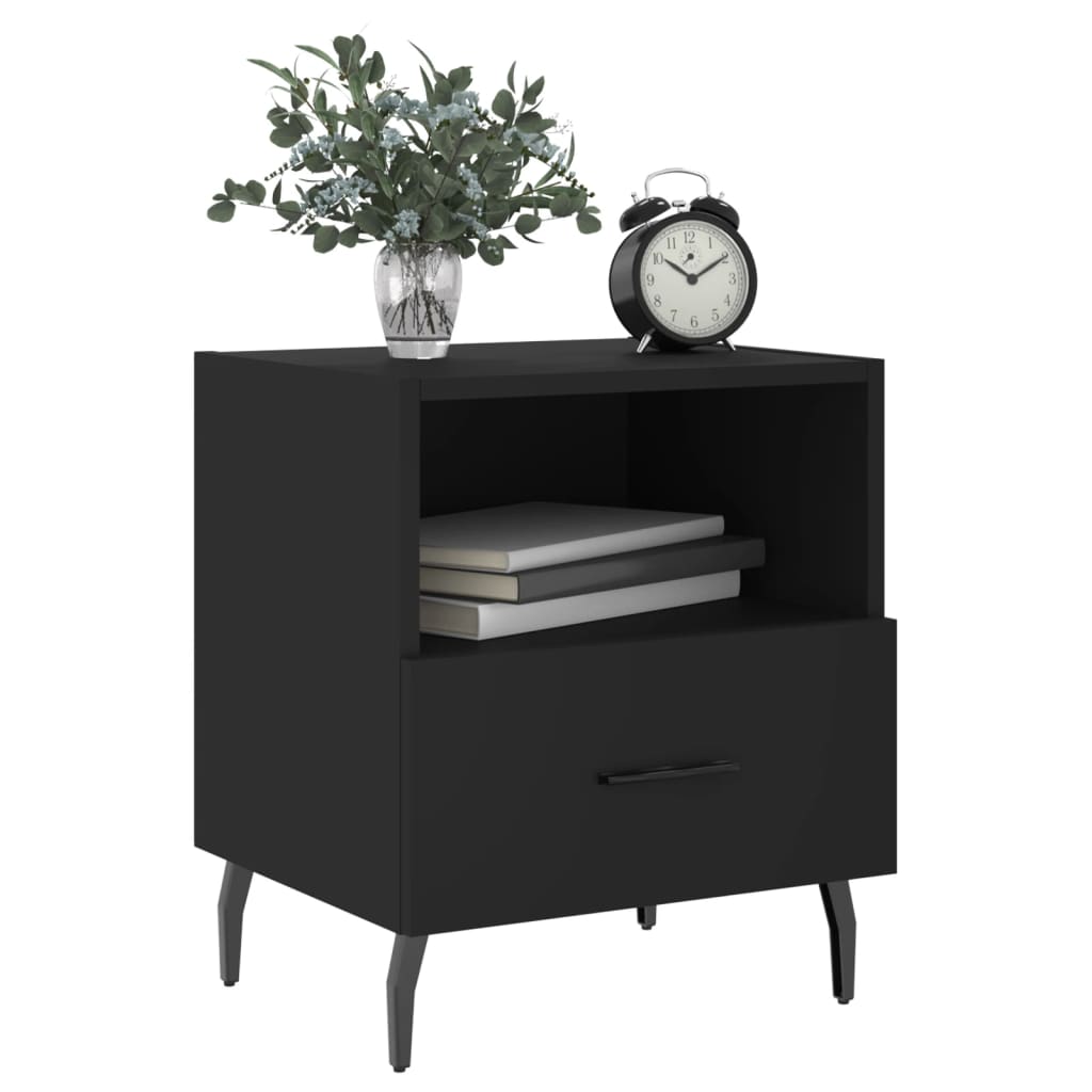 Nattbord 2 stk svart 40x35x47,5 cm konstruert tre