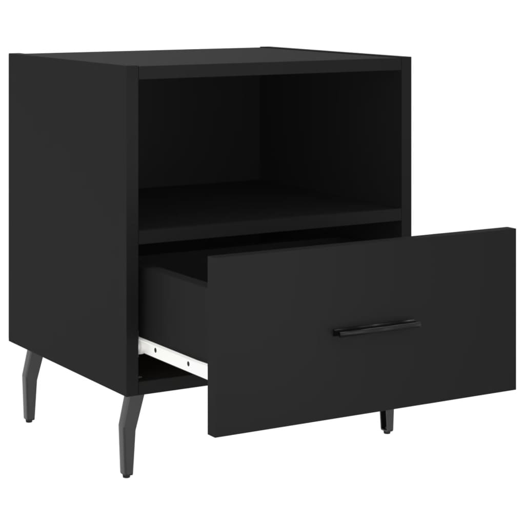 Nattbord 2 stk svart 40x35x47,5 cm konstruert tre