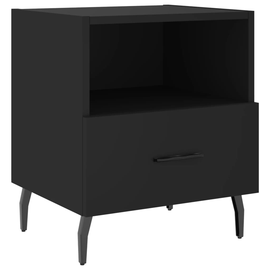 Nattbord 2 stk svart 40x35x47,5 cm konstruert tre