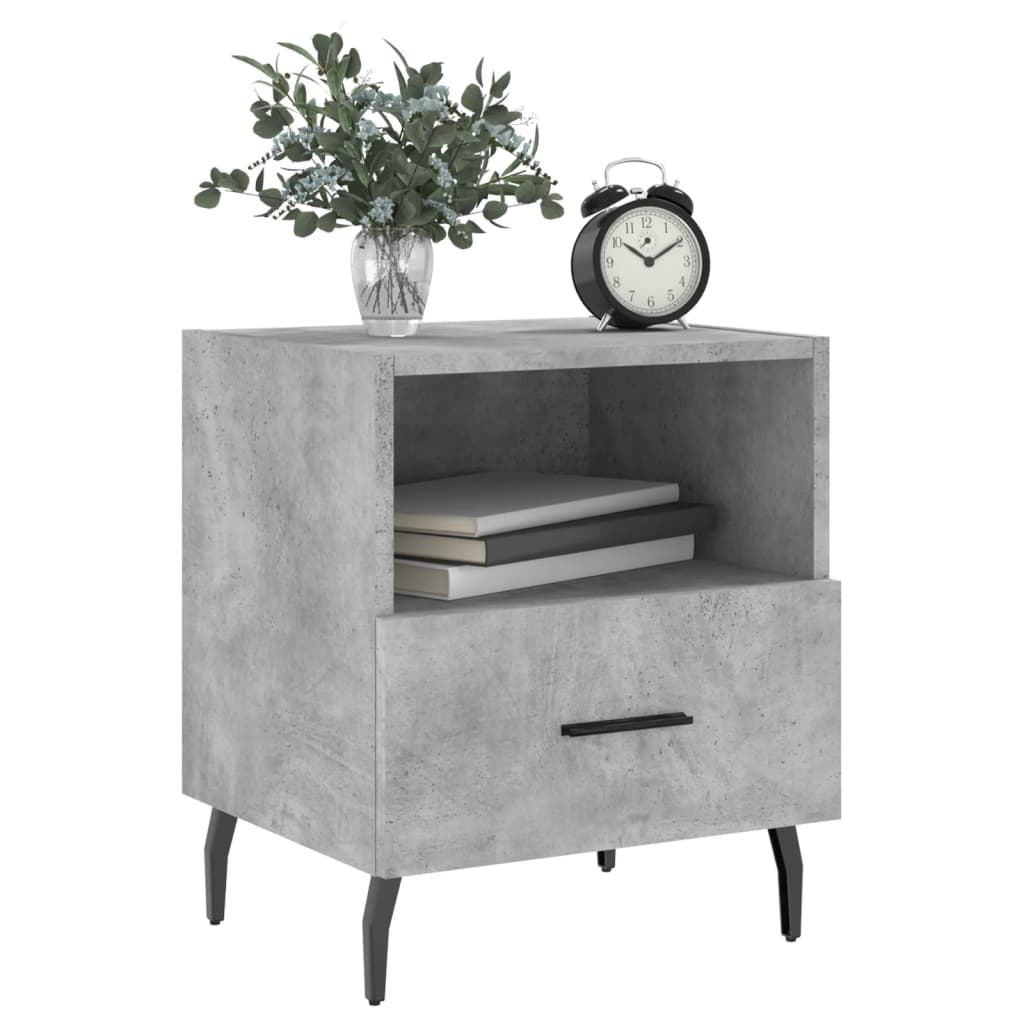 Nattbord 2 stk betonggrå 40x35x47,5 cm konstruert tre