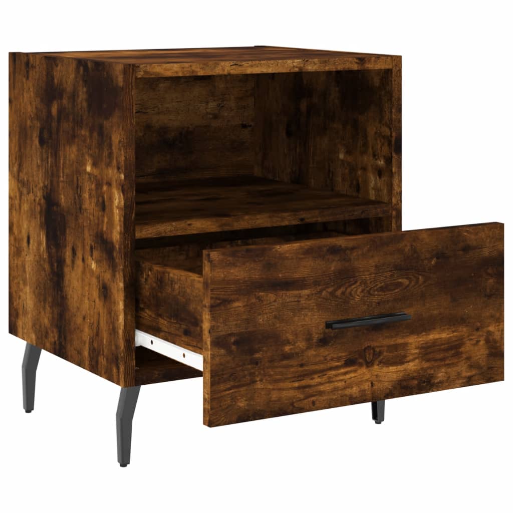 Nattbord 2 stk røkt eik 40x35x47,5 cm konstruert tre