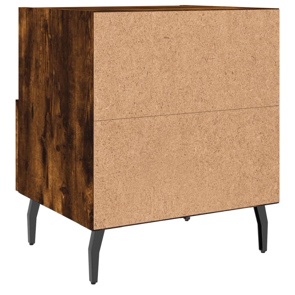 Nattbord 2 stk røkt eik 40x35x47,5 cm konstruert tre