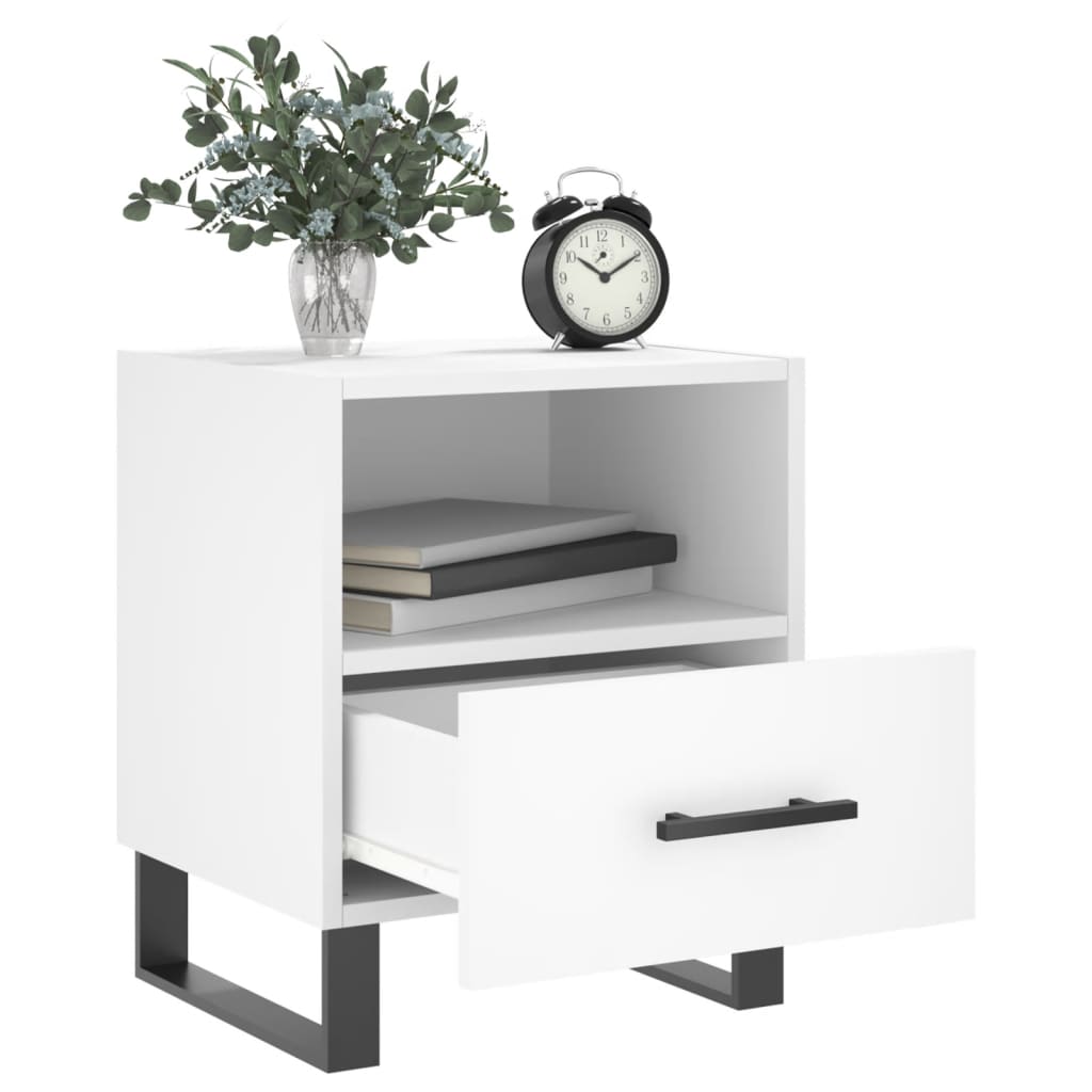 Nattbord 2 stk hvit 40x35x47,5 cm konstruert tre