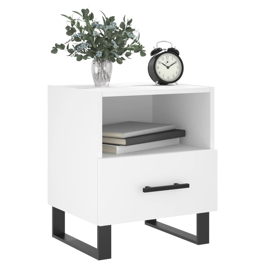 Nattbord 2 stk hvit 40x35x47,5 cm konstruert tre
