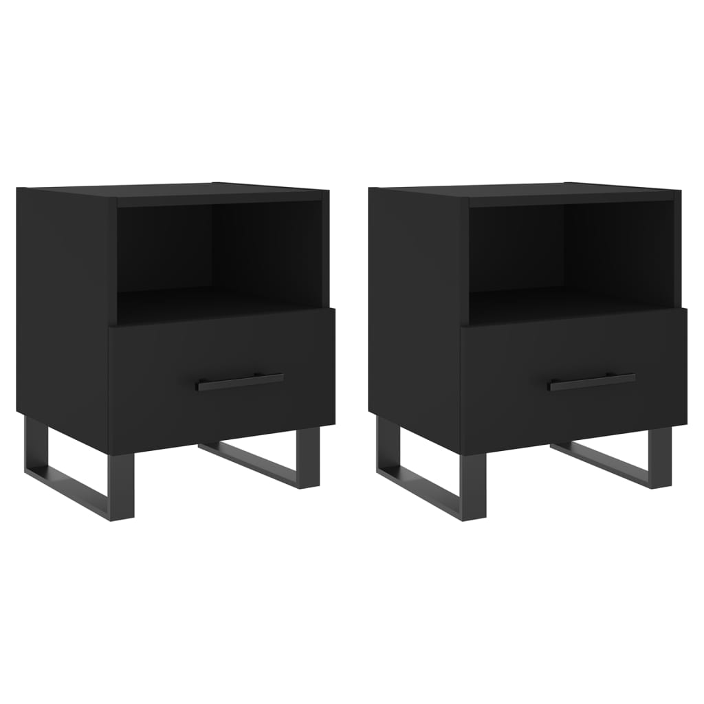 Nattbord 2 stk svart 40x35x47,5 cm konstruert tre