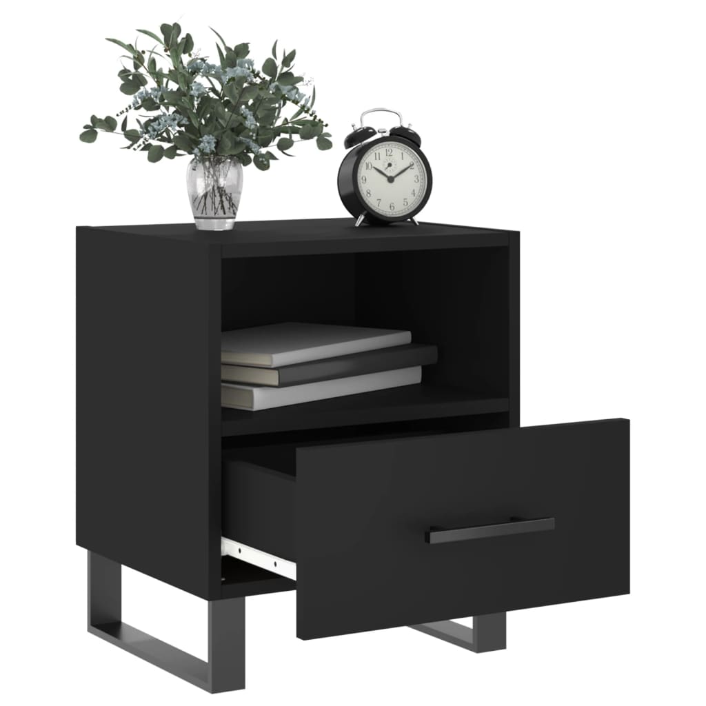 Nattbord 2 stk svart 40x35x47,5 cm konstruert tre