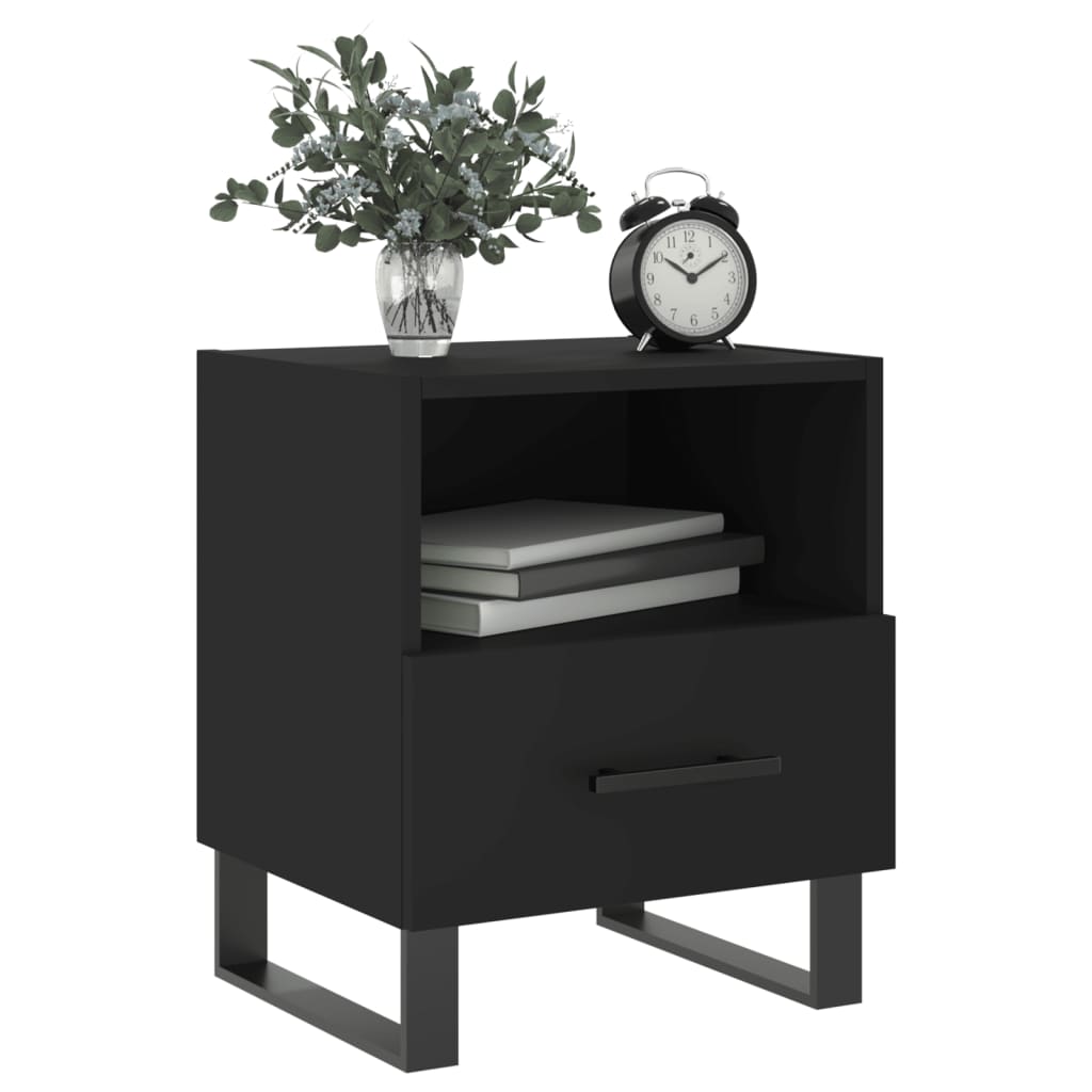Nattbord 2 stk svart 40x35x47,5 cm konstruert tre