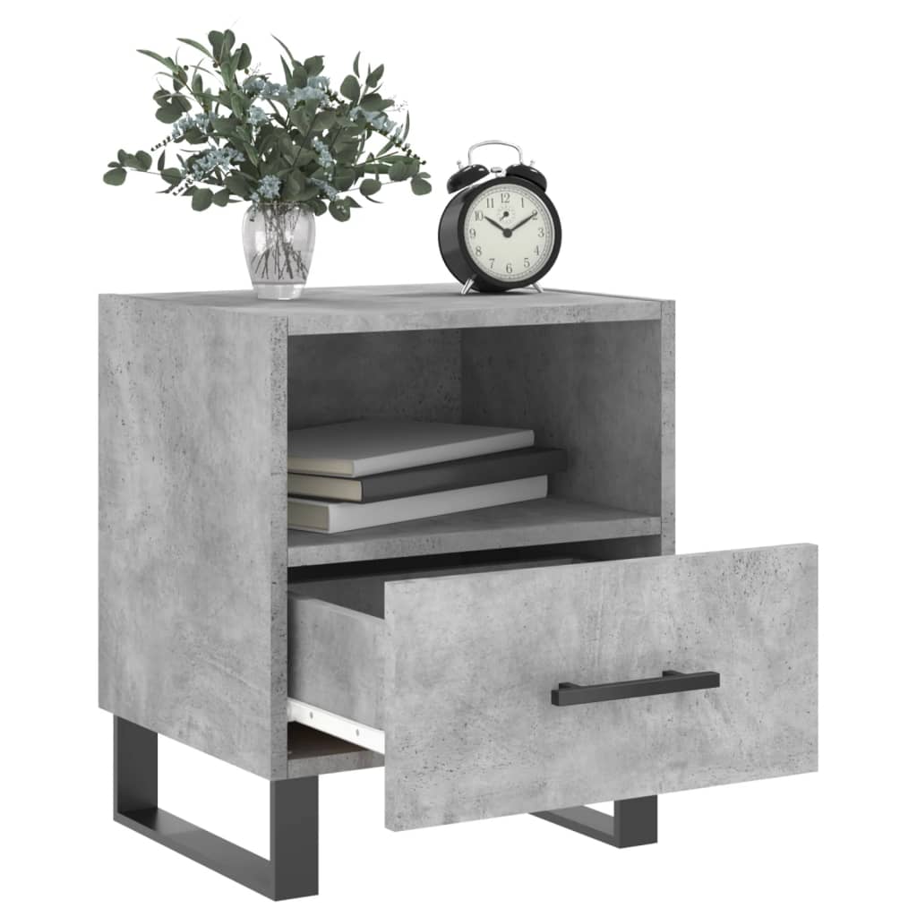 Nattbord 2 stk betonggrå 40x35x47,5 cm konstruert tre