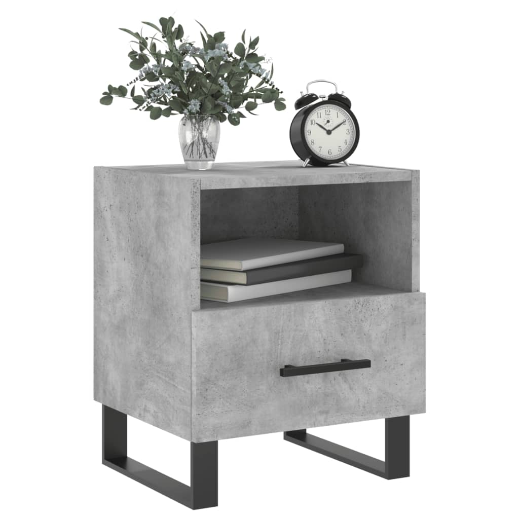 Nattbord 2 stk betonggrå 40x35x47,5 cm konstruert tre