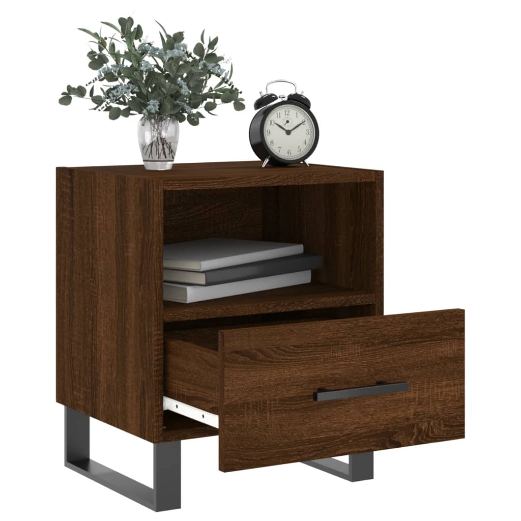 Nattbord 2 stk brun eik 40x35x47,5 cm konstruert tre