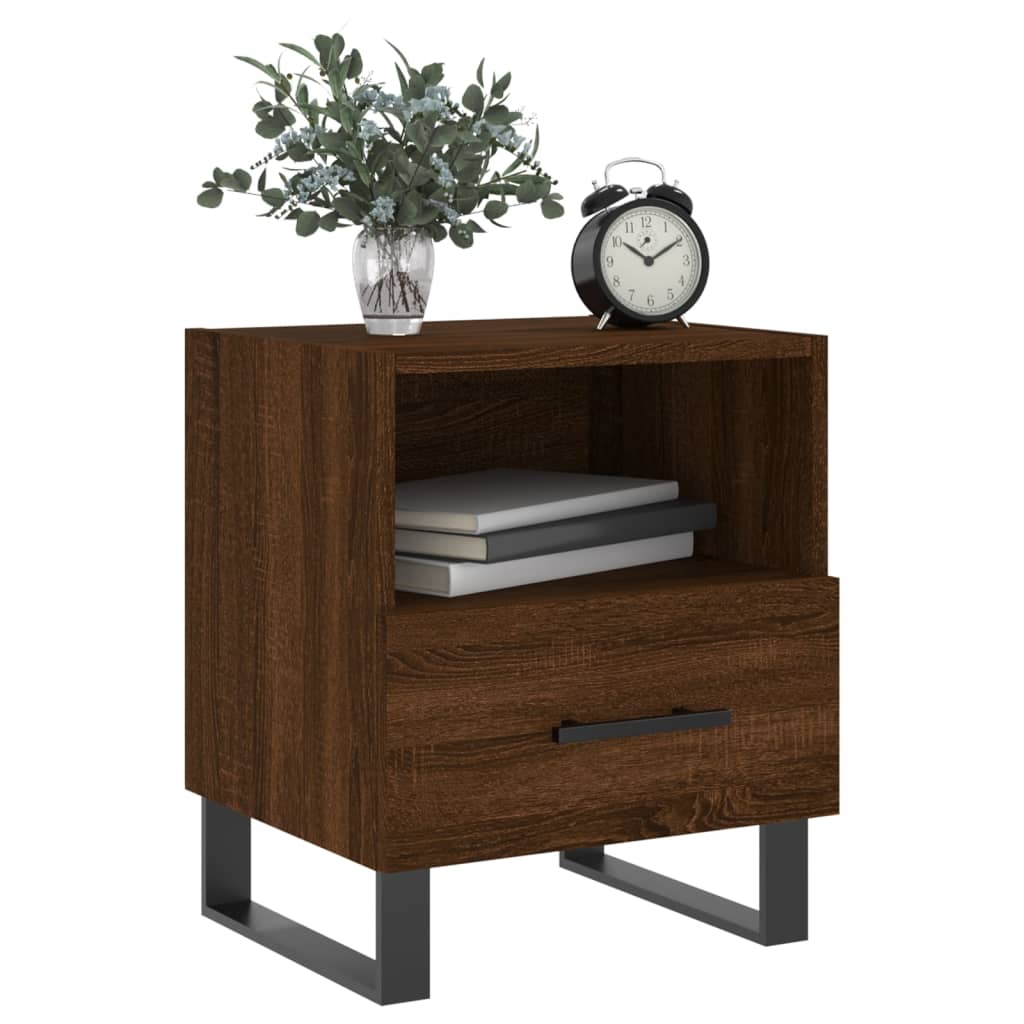 Nattbord 2 stk brun eik 40x35x47,5 cm konstruert tre