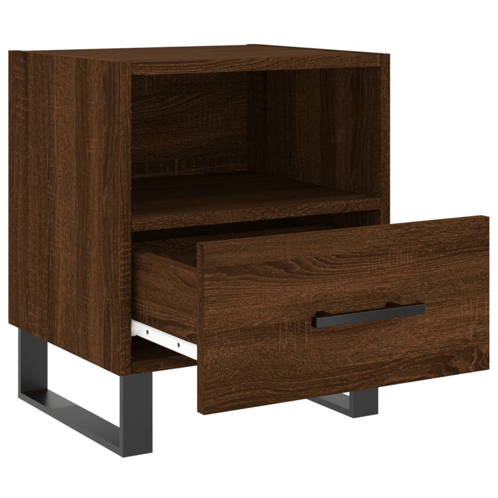 Nattbord 2 stk brun eik 40x35x47,5 cm konstruert tre