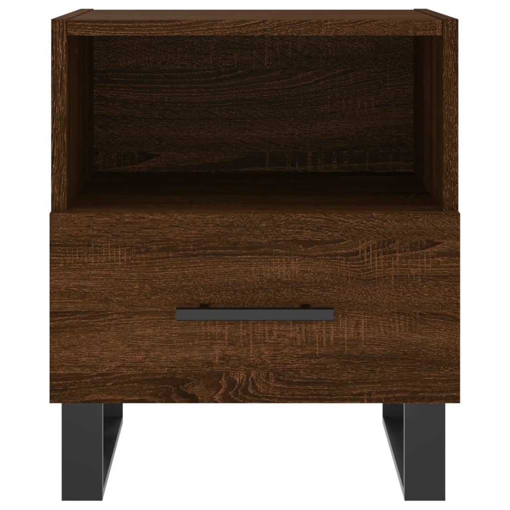 Nattbord 2 stk brun eik 40x35x47,5 cm konstruert tre
