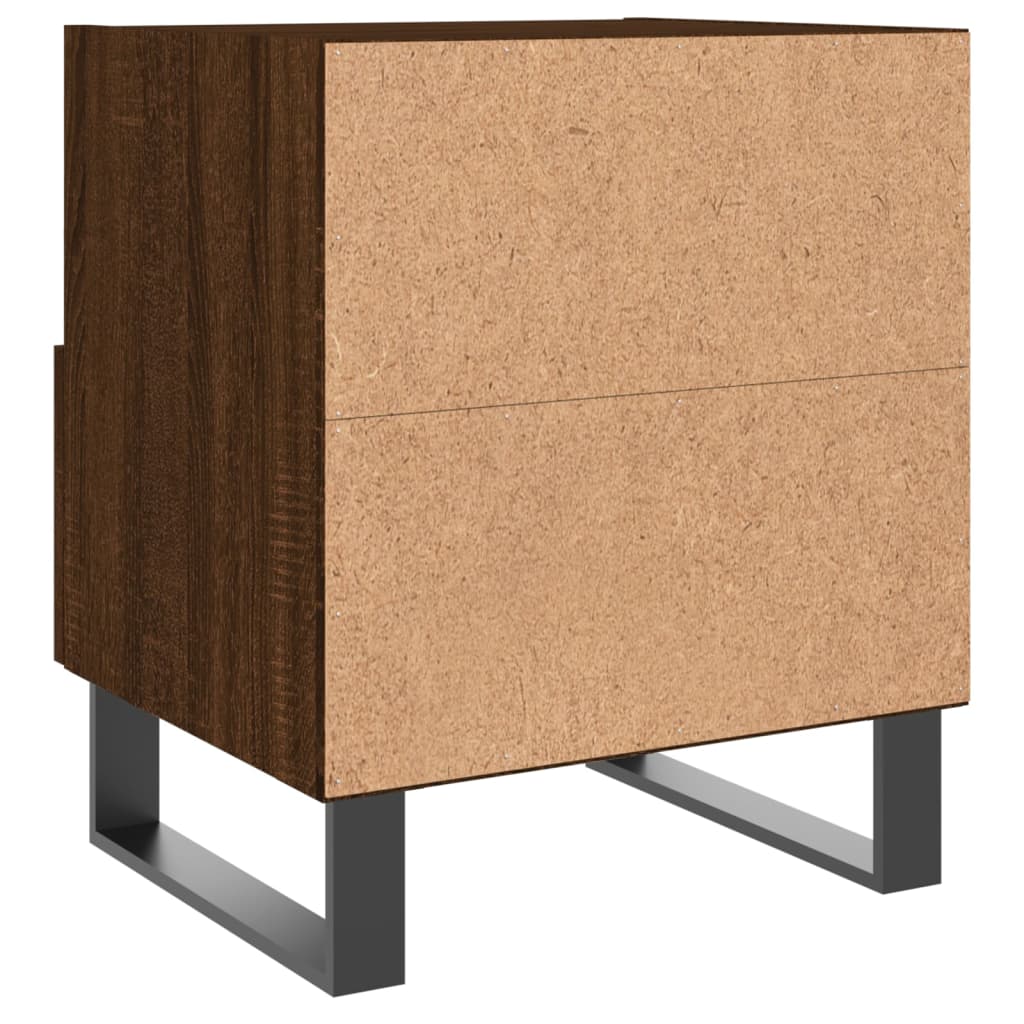 Nattbord 2 stk brun eik 40x35x47,5 cm konstruert tre