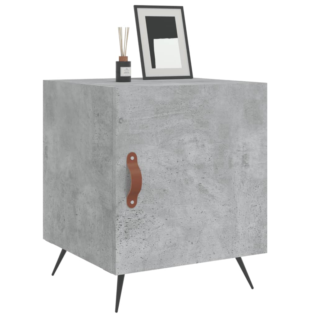 Nattbord 2 stk betonggrå 40x40x50 cm konstruert tre