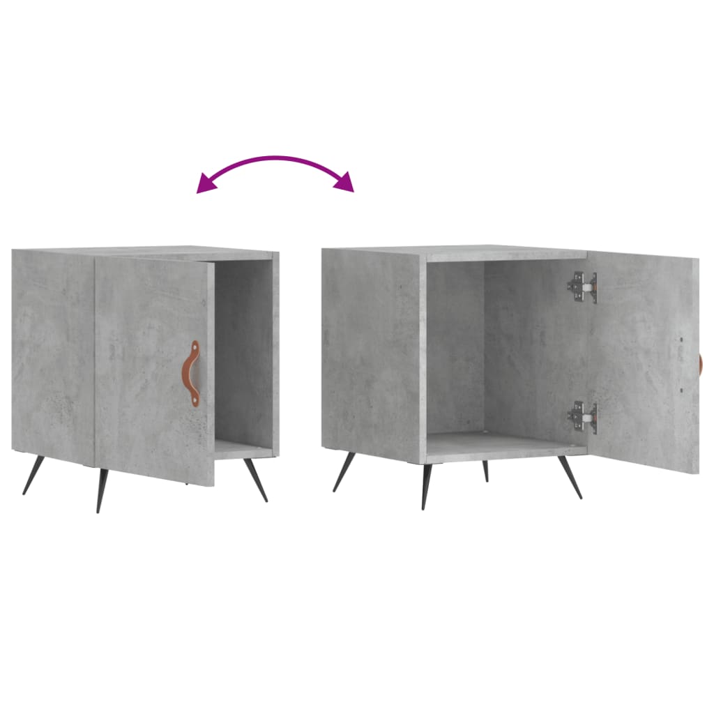 Nattbord 2 stk betonggrå 40x40x50 cm konstruert tre