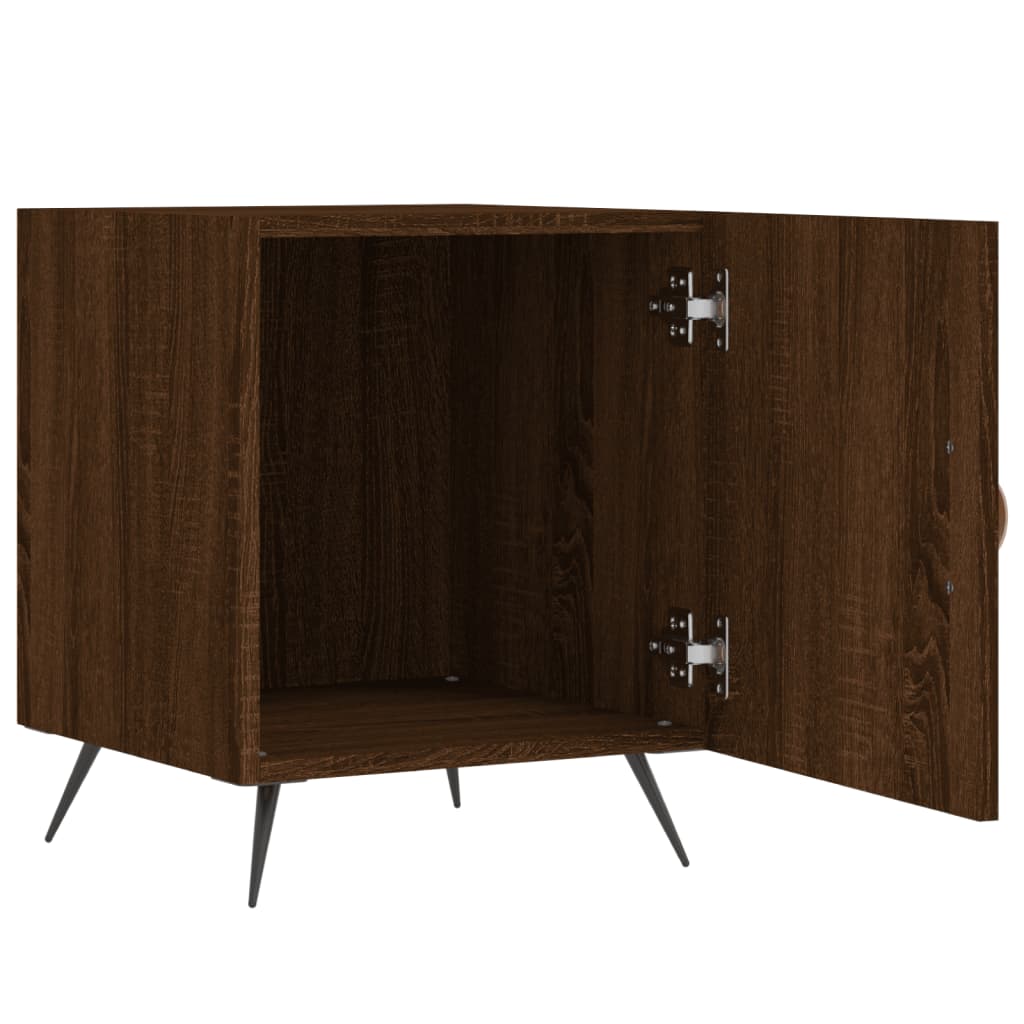 Nattbord 2 stk brun eik 40x40x50 cm konstruert tre