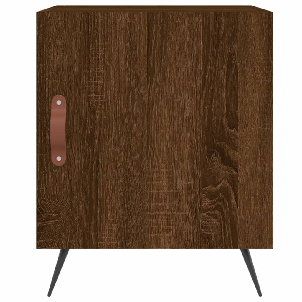Nattbord 2 stk brun eik 40x40x50 cm konstruert tre
