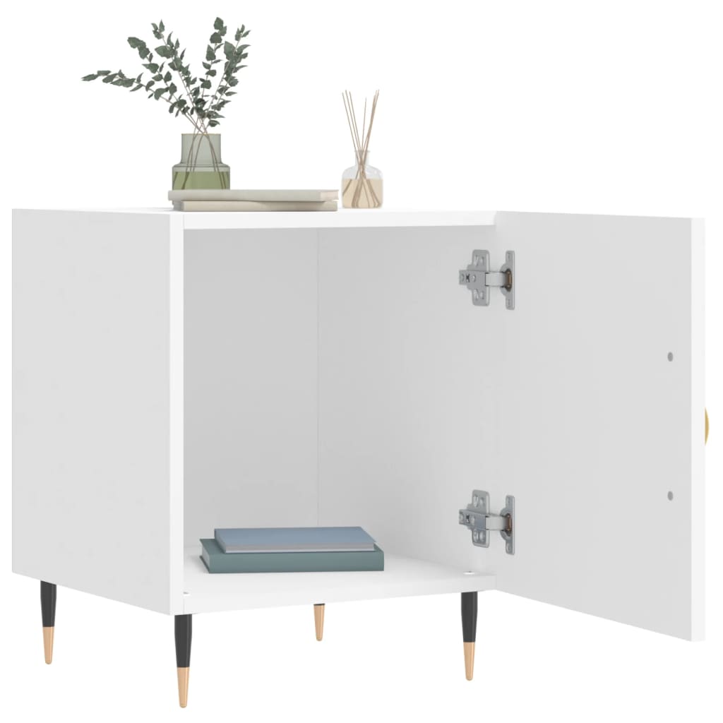Nattbord 2 stk hvit 40x40x50 cm konstruert tre