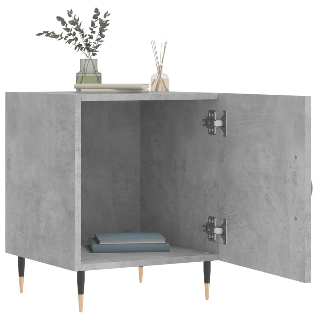 Nattbord 2 stk betonggrå 40x40x50 cm konstruert tre