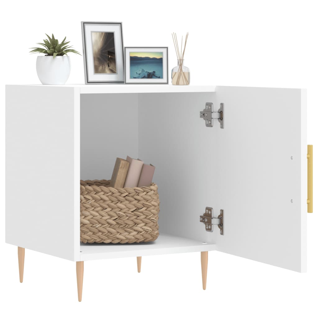 Nattbord 2 stk hvit 40x40x50 cm konstruert tre