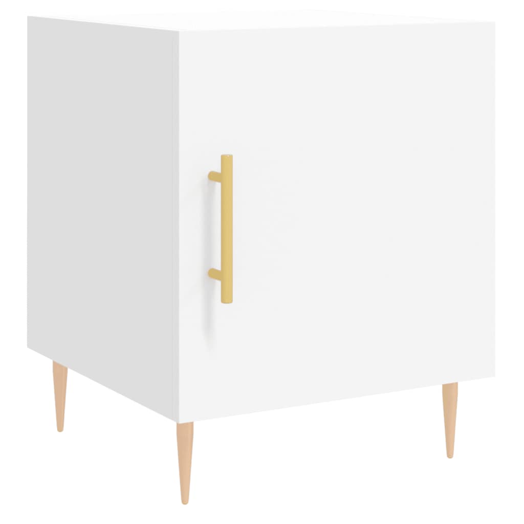 Nattbord 2 stk hvit 40x40x50 cm konstruert tre