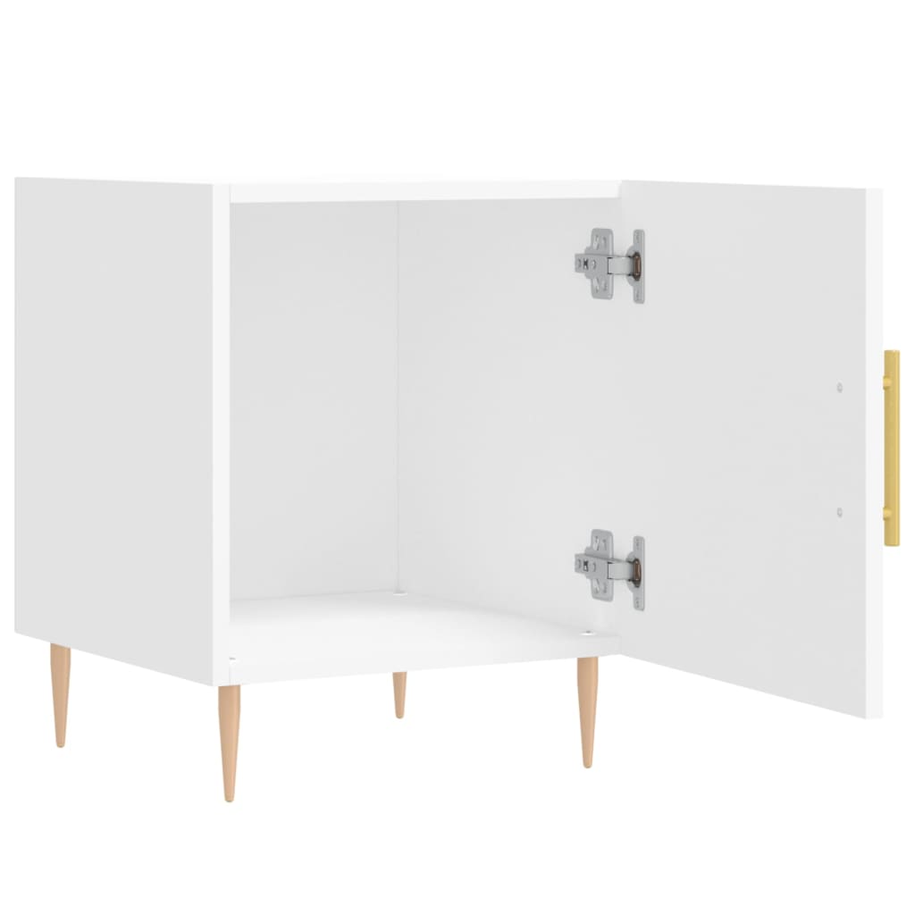Nattbord 2 stk hvit 40x40x50 cm konstruert tre