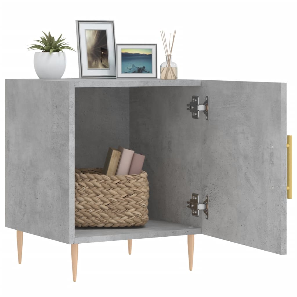 Nattbord 2 stk betonggrå 40x40x50 cm konstruert tre