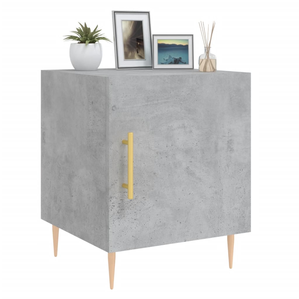 Nattbord 2 stk betonggrå 40x40x50 cm konstruert tre