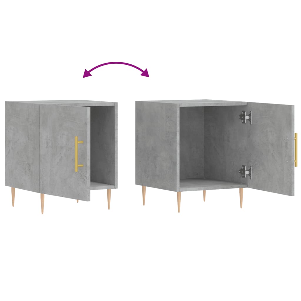 Nattbord 2 stk betonggrå 40x40x50 cm konstruert tre