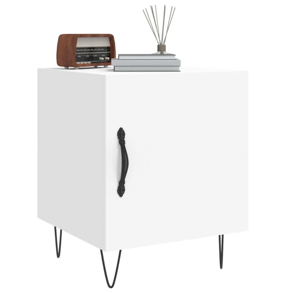 Nattbord 2 stk hvit 40x40x50 cm konstruert tre