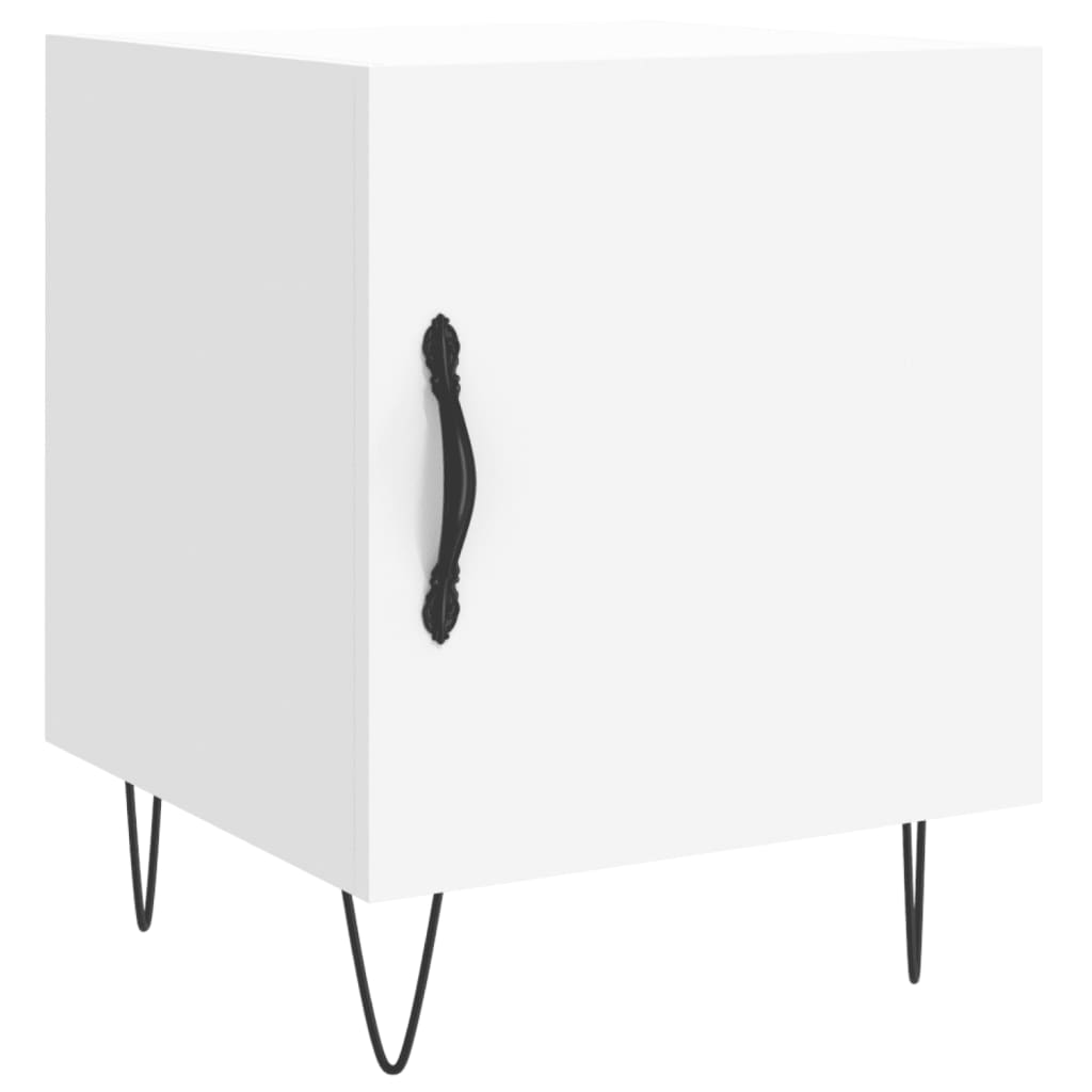 Nattbord 2 stk hvit 40x40x50 cm konstruert tre