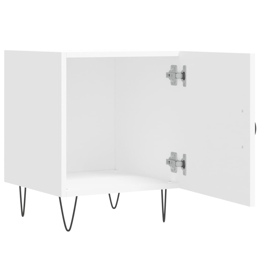 Nattbord 2 stk hvit 40x40x50 cm konstruert tre