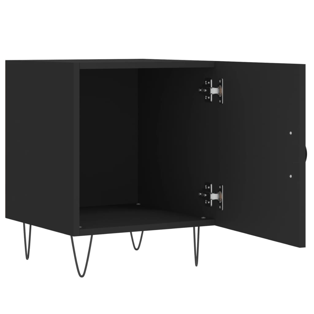Nattbord svart 40x40x50 cm konstruert tre
