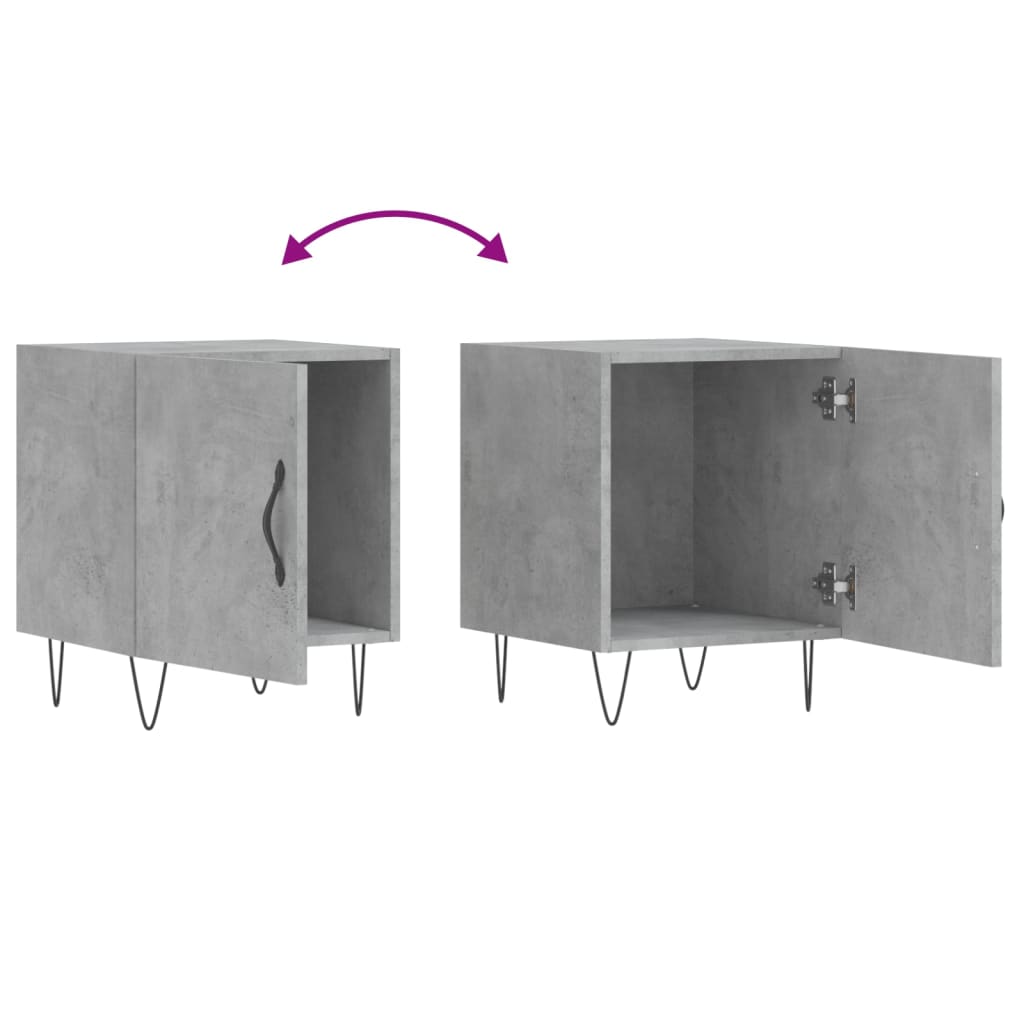 Nattbord 2 stk betonggrå 40x40x50 cm konstruert tre