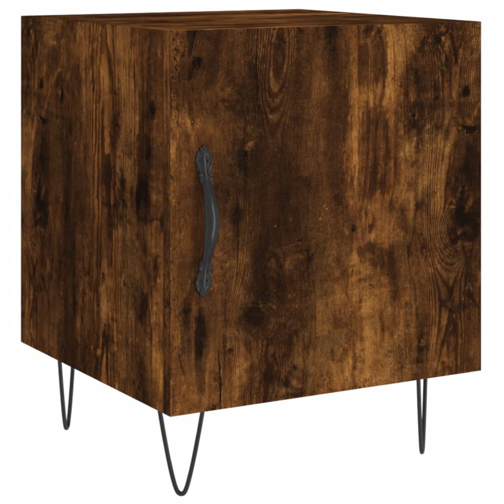 Nattbord 2 stk røkt eik 40x40x50 cm konstruert tre
