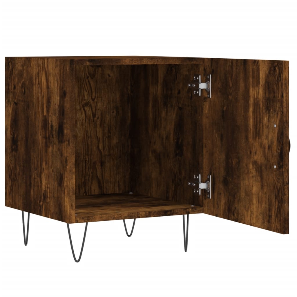 Nattbord 2 stk røkt eik 40x40x50 cm konstruert tre