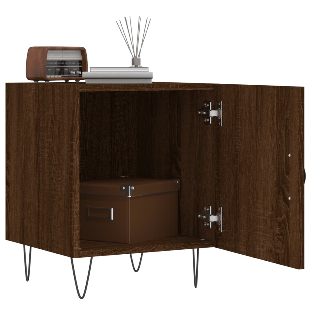 Nattbord brun eik 40x40x50 cm konstruert tre
