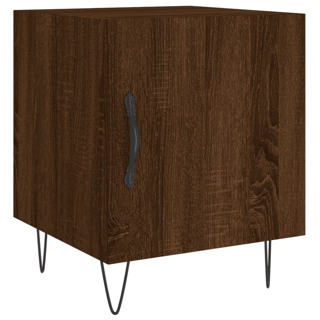 Nattbord 2 stk brun eik 40x40x50 cm konstruert tre