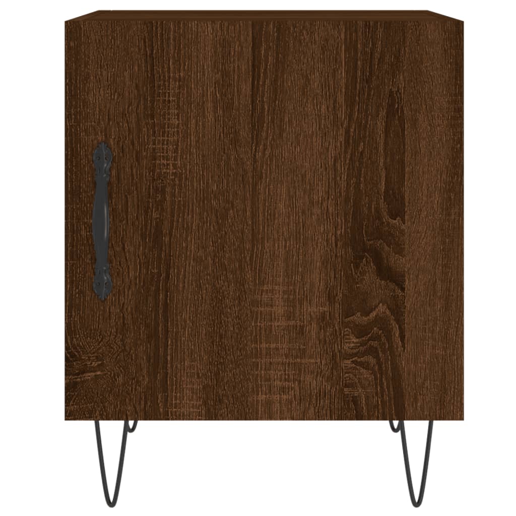 Nattbord 2 stk brun eik 40x40x50 cm konstruert tre
