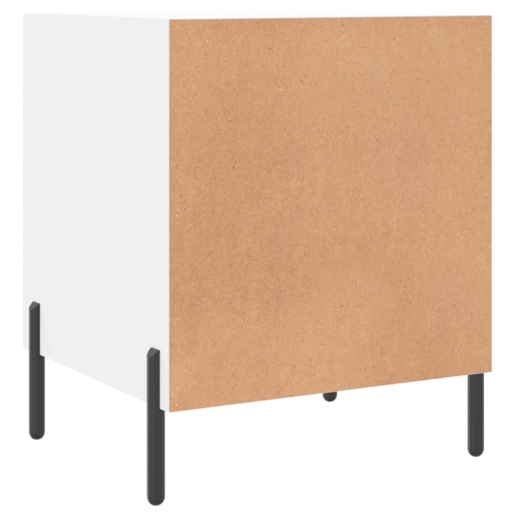 Nattbord 2 stk hvit 40x40x50 cm konstruert tre