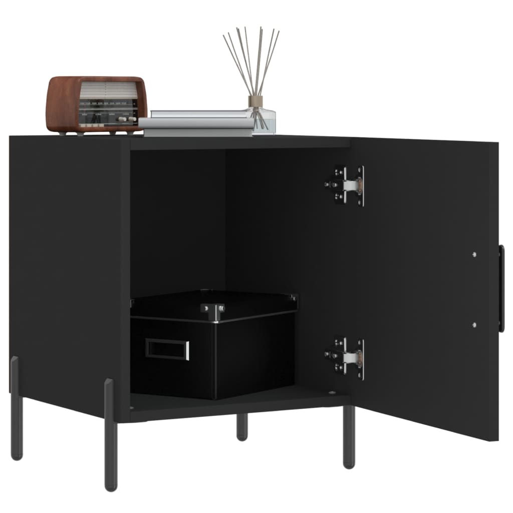 Nattbord 2 stk svart 40x40x50 cm konstruert tre