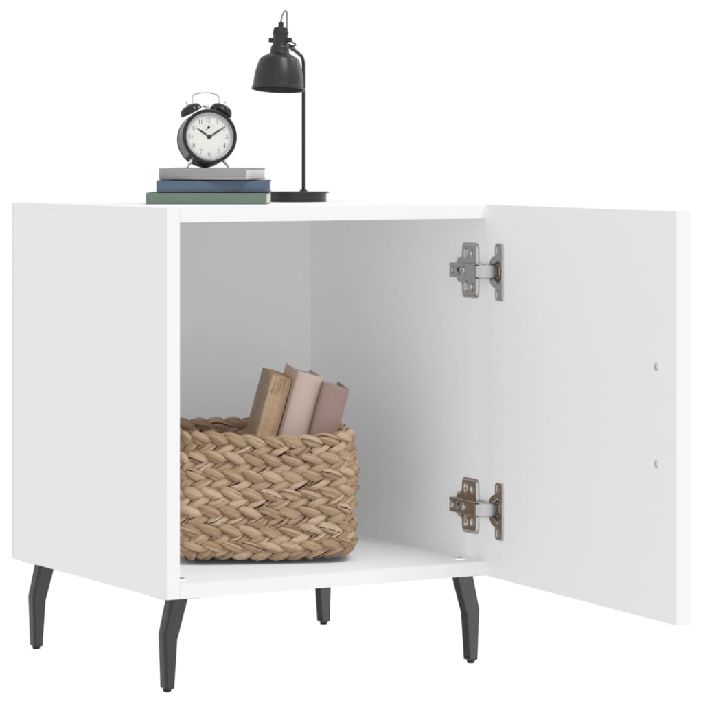 Nattbord 2 stk hvit 40x40x50 cm konstruert tre