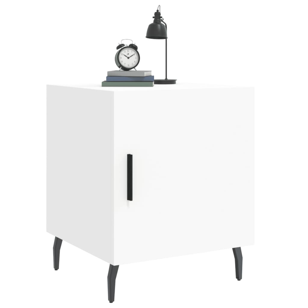 Nattbord 2 stk hvit 40x40x50 cm konstruert tre