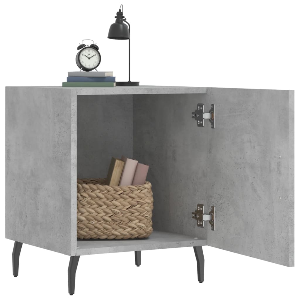 Nattbord 2 stk betonggrå 40x40x50 cm konstruert tre