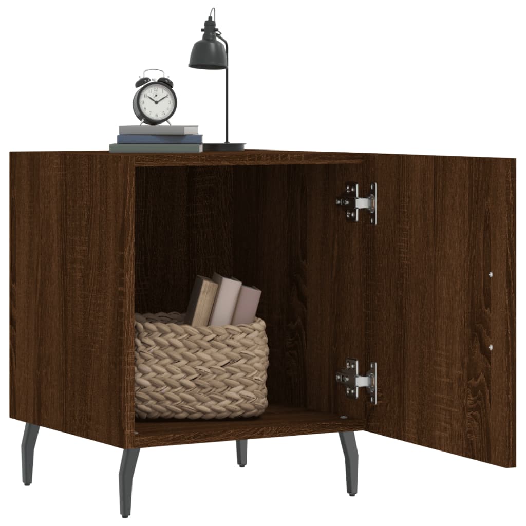 Nattbord 2 stk brun eik 40x40x50 cm konstruert tre