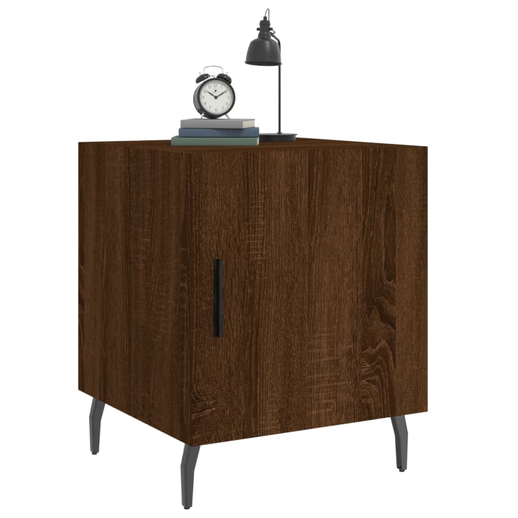 Nattbord 2 stk brun eik 40x40x50 cm konstruert tre